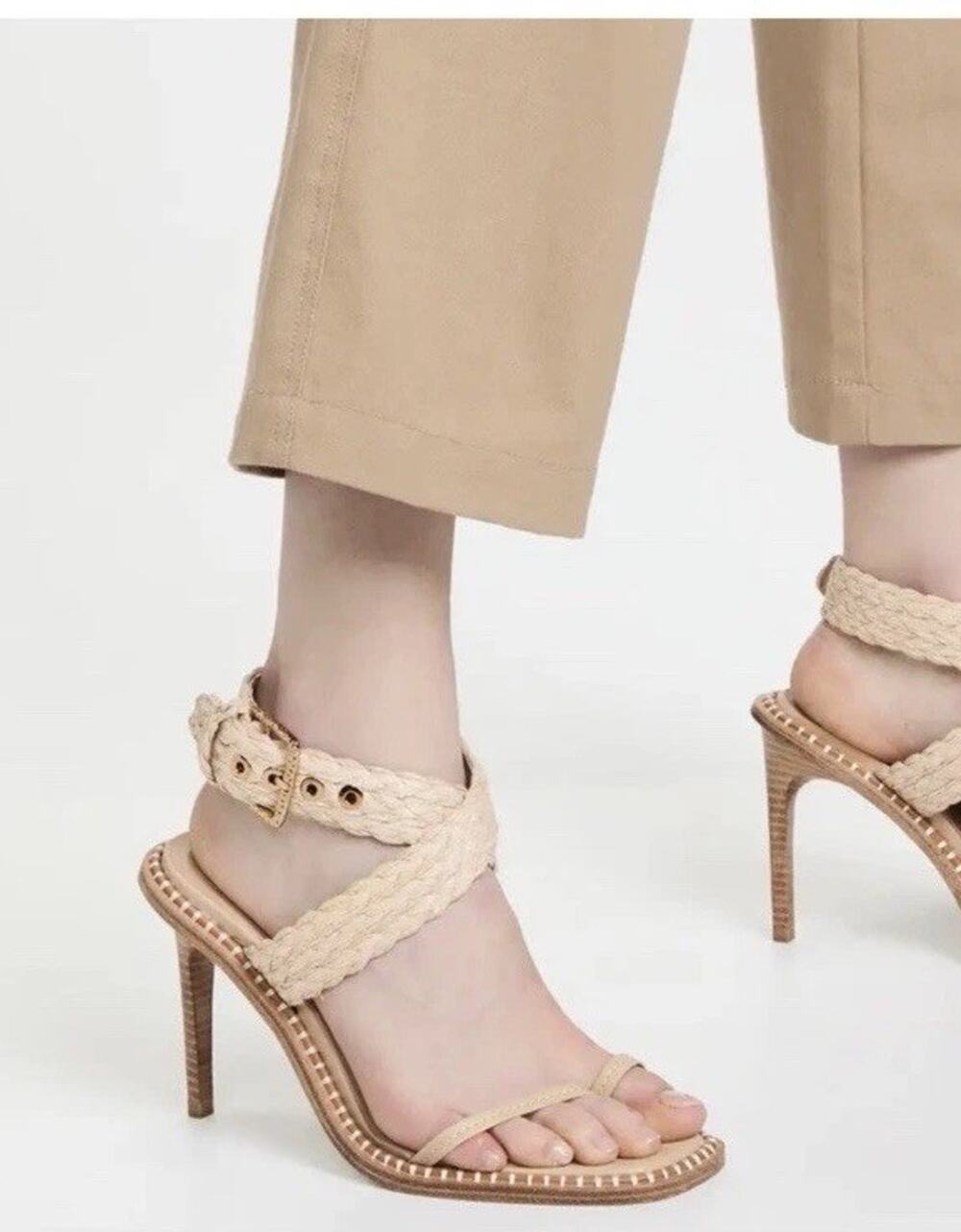 ULLA JOHNSON | Lydia Raffia Heeled Sandals Size 37